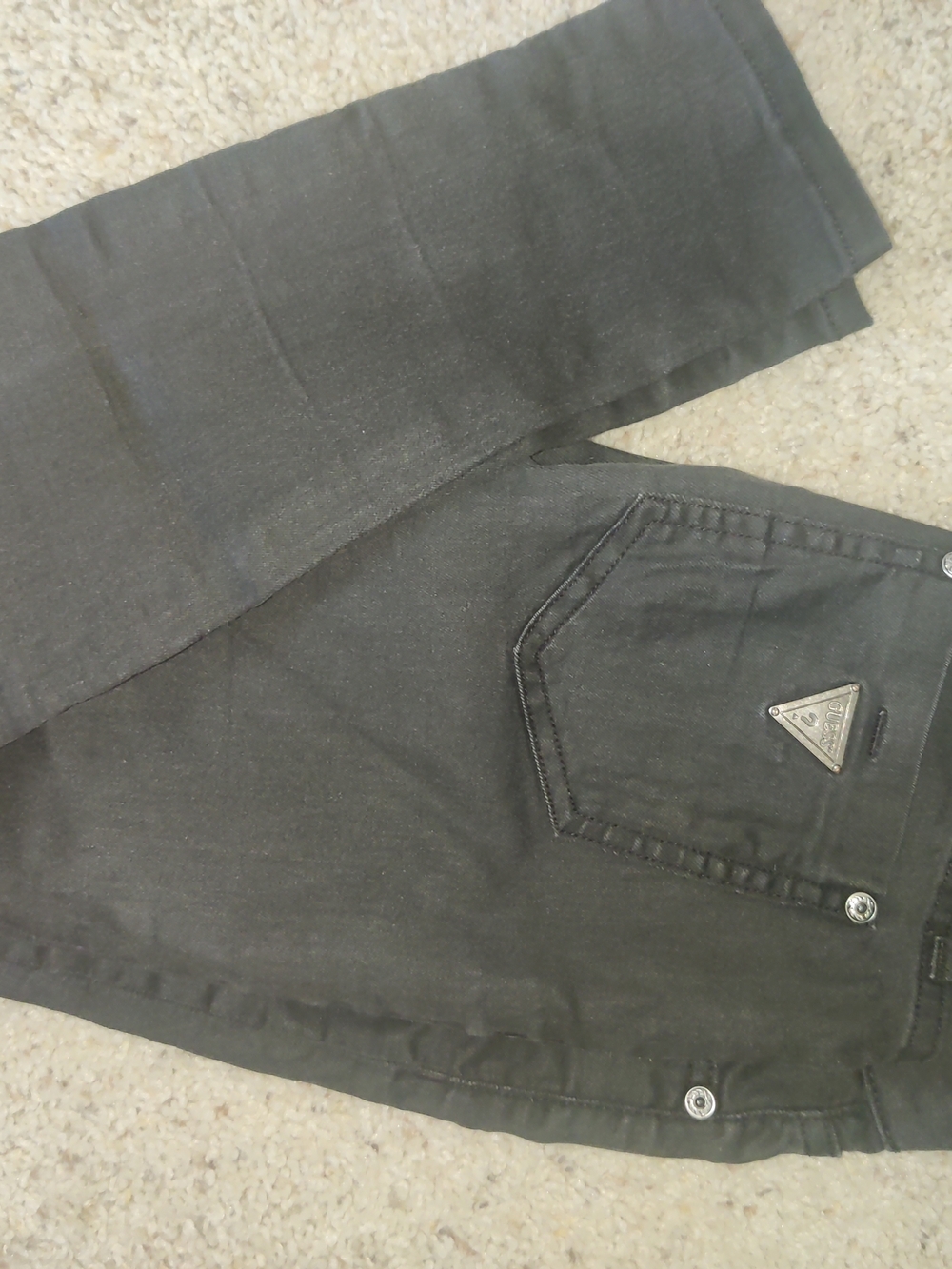 Guess Slim Jeans in Black with Triangle Logo